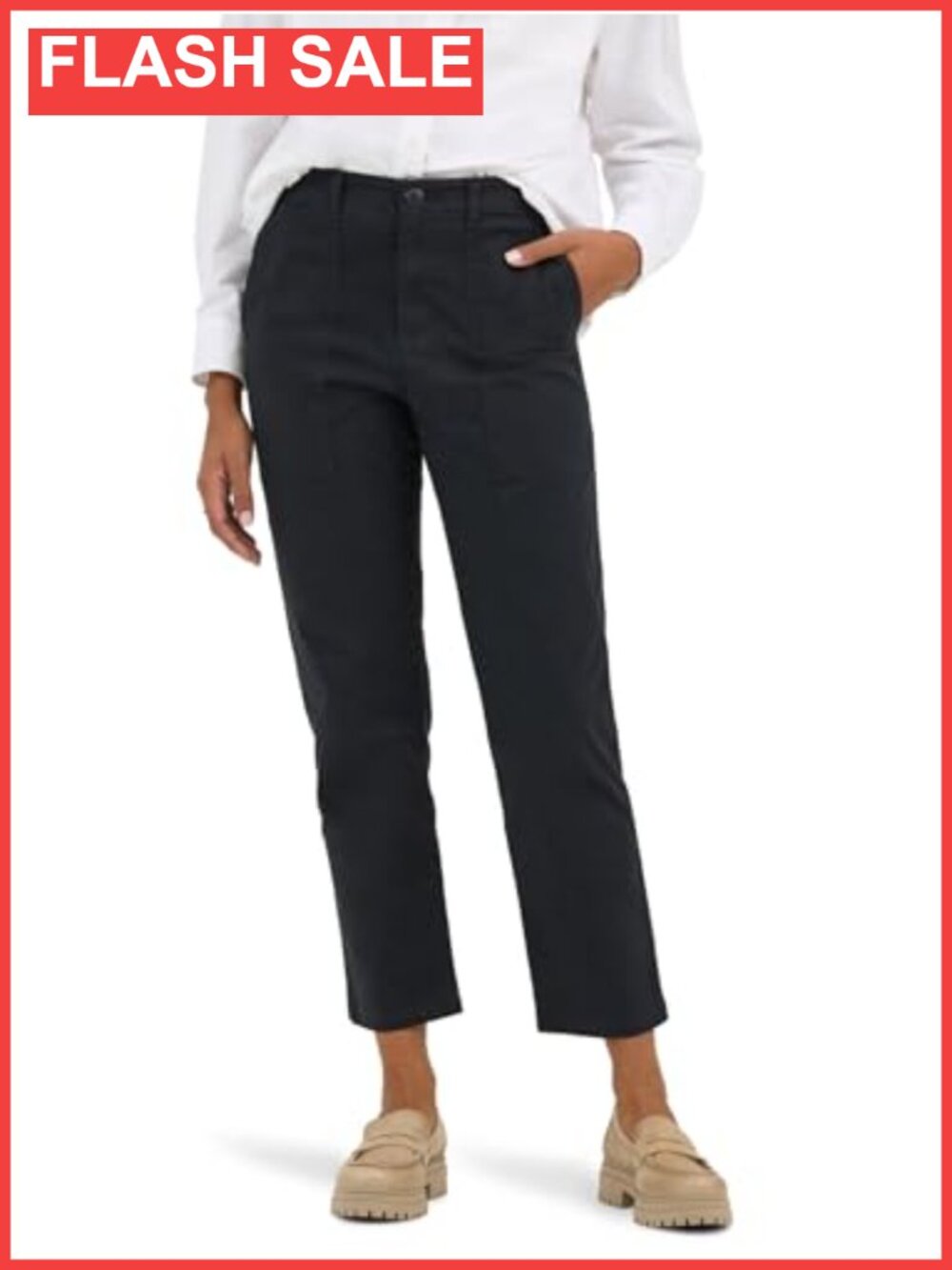 Lee Women's Legendary Utility Crop Pant Mid Rise Straight Cotton Stretch